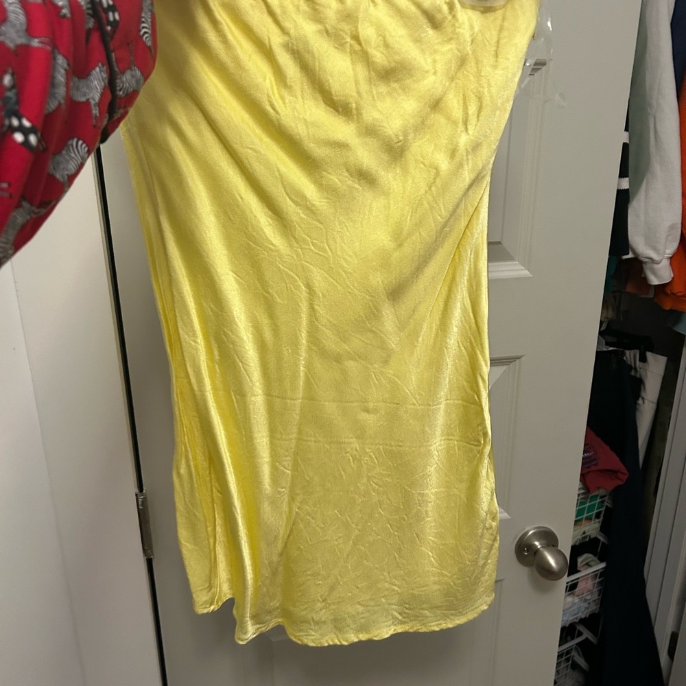 SNYDS Yellow Satin Slip Dress